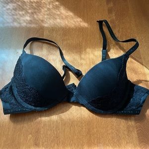 Rose+Vine Black Lace Bra, 32B